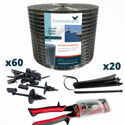 Galvanized Solar Mesh Kit 30M with Premium Adjustable Clips