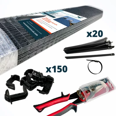 Pre-cut PVC Coated Solar Mesh Kit 1M Lengths with Speed Clips